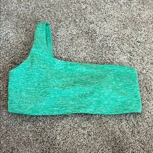 One-Shoulder Green Crop Top